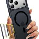 Magnetic & Shockproof for iPhone 17 Pro Max Case,Compatible with MagSafe Soft Touch Translucent Slim Fit Military-Grade Protection Phone Case for iPhone 17 Pro Max,Frosted Black