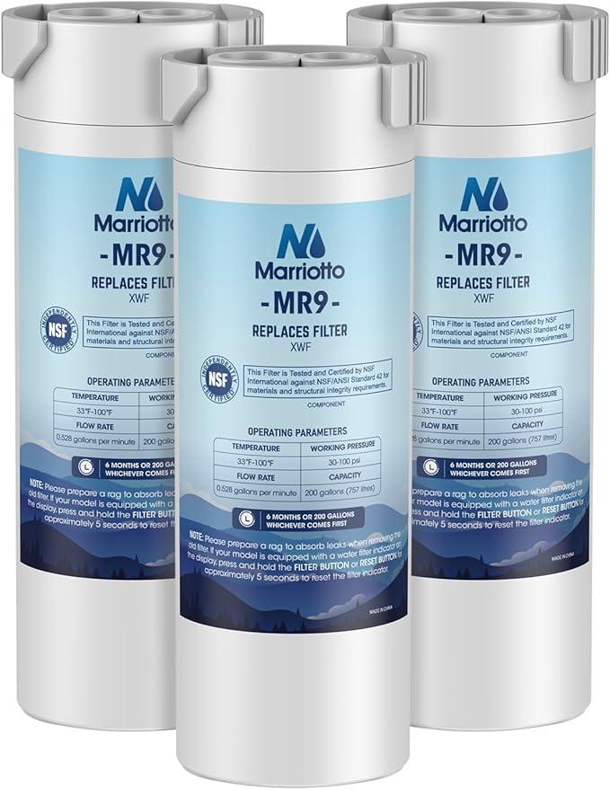 GLACIER FRESH XWF Replacement for GE XWF Refrigerator Water Filter Pack of 3 (Not XWFE)