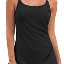 Aleumdr Womens Swimsuits Swim Dress One Piece Swimsuits Women Skirted Tummy Control Bathing Suit Rompers Modest 2025 Swimwear Black X-Large