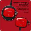 iFace First Class Case [Compatible with AirPods Pro]  Cute Shockproof Hybrid Dual Layer [Hard Cover + Bumper] Keychain Protective Case [Drop Tested]  Red