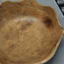 Mela Artisans Scalloped Decorative Wooden Bowl | 12 Inch Mango Wood Fruit & Serving Bowl | Natural Grain Finish | For Kitchen Counter | Snacks | Desserts | Bread | Handcrafted Home Decor (Large (Single))