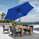 Blissun 7.5 ft Patio Umbrella, Yard Umbrella, Outdoor Market Umbrella with Push Button Tilt Crank, Royal Blue