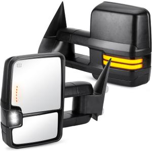 Towing Mirrors Rear View Mirrors fit for 2007-2017 Toyota Tundra, 2008-2017 Toyota Sequoia Power Control Heated Side Mirror