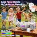 Cossy Rechargeable Bubble Machine, 360 Automatic Rotation Bubble Machine for Kids, Bubble Maker with Remote Control, RGB Lights & 20000+ Bubbles Per Minute, Outdoor Toys Games for Kids/Adults (White)