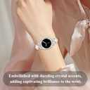 Bling Band with Case Compatible for Samsung Galaxy Watch 8 40mm 44mm, Women Diamond Butterfly Metal Bracelet Rhinestone Strap with Protector Case