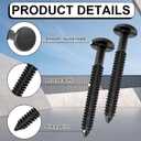 Blulu 60 Pcs 3 Inch Vinyl Shutter Fastener Window Panel Peg Lok Pin Pegs Screws Shutter Spikes Anchor (Black)