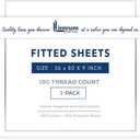 Linteum Textile Supply White Fitted Sheet Twin 36x80x9 Inches 1-Pack Poly Cotton Blend 180 Thread Count Durable Breathable Easy Care Bottom Sheets for Hospitals, Hotels, Healthcare, Spa (36"x80"x9" Fitted Sheet)