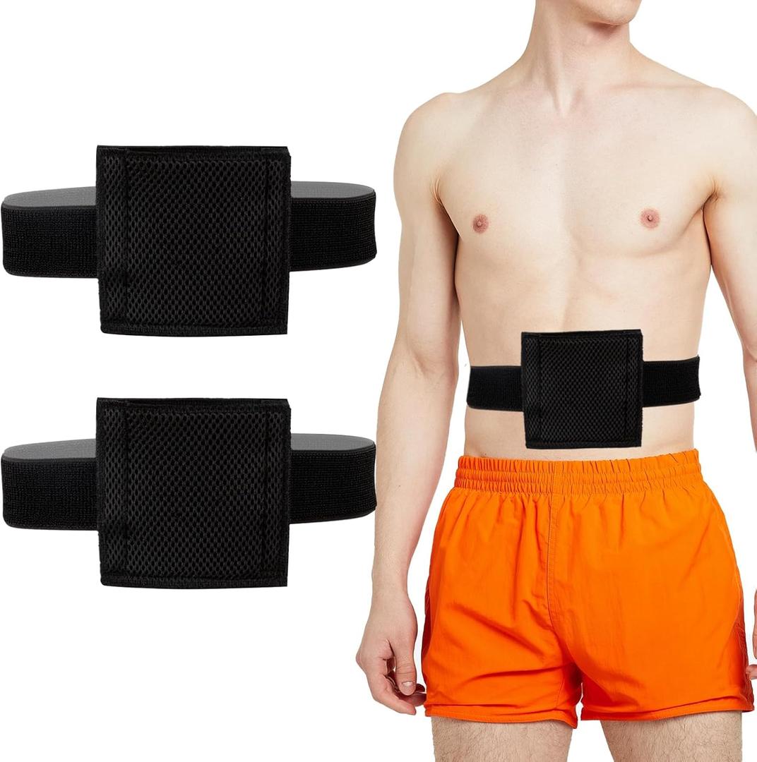 2PCS Breathable Feeding Tube Belt, Concealment and Comfortable Gastrostomy G Tube Accessories, Peritoneal Dialysis Belt with Mesh Sponge Pad Black Pd Belts Dialysis for Men Women Adults (Black M)