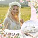 Syhood Flower Headband Floral Fairy Crown Adjustable Butterfly Flower Headpiece with Ribbon for Bridal Renaissance