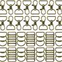 56 Pieces D Rings for Purse Bag Hardware Purse Hardware for Bag Making Buckles Craft (Bronze,25 mm)