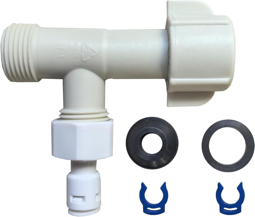 Bidet Toilet Seat T Adapter, Plastic T Valve Adapter for Bidet, 3 Way Valve, Tee Connector, Size 7/8 x 7/8 x 1/2 or 15/16 x 15/16 x 1/2