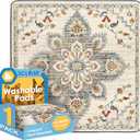 SCLOSE Washable Pee Pad for Dogs Extra Large, 72" x 72" Reusable Puppy Pads Waterproof Dog Rugs, Super Absorbent, Leakproof, Dog Crate Pad, Playpen Mat, Whelping Pads, White Medallion