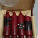 NJAO HOO Burgundy Short Taper Candle 5 Inch Christmas Candlesticks Red Unscented Dripless for Home Dinner Decor Halloween Party, 4 Pack