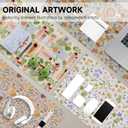 AUPET Leather Large Mouse Pad Desk Blotters  35 x 17in Cute Desk Mat with PU Surface, Non-Slip Desk Pad Protector,Waterproof Desk Writing Pad for Office Home (Beach Sunbathing)