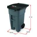 Rubbermaid Commercial Products BRUTE Rollout Heavy-Duty Wheeled Trash/Garbage Can, 32-Gallon, Blue, for Restaurants/Hospitals/Offices/Warehouses/Garage