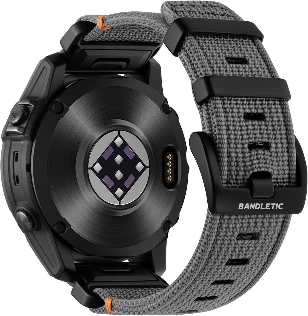 Bandletic Quick Fit 22mm Watch Band Compatible with Garmin Fenix 8 47mm Band - Tactical Strap for Fenix 7 6 Pro/5 Plus/Instinct 3 E 45mm 2/Forerunner 965/955/945 /Approach/Descent G2 G1/Quatix/Tactix8