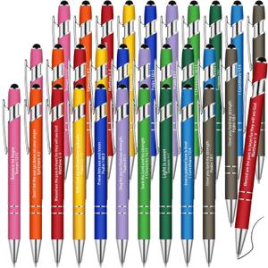 Geosar 30 Pcs Christian Bible Pens for Women Inspirational Pens Bulk Motivational Quotes Funny Ballpoint Inspirational Gifts for School Office Coworkers Teachers, Black Ink(Colorful)