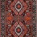Beeiva Oriental Red Carpet Runners for Hallway 6ft Non Slip Washable Bedroom Runner Rug 2x6, Vintage Low-Pile Print Floor Carpet for Kitchen Entryway Bathroom Home Decor (Red/Multi)