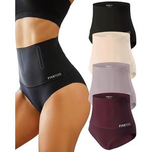 FINETOO Tummy Control Underwear Shapewear for Women Seamless High Waisted Panties Moderate Control Briefs, Small