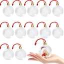 Clear Plastic Discs Ornaments 3 Inch Clear Christmas Ornaments Balls 12 Pack Plastic Christmas Ball Ornaments for DIY Crafts, Flat Fillable Hanging Photo Ornament Bauble Gift for Mom Dad Friends Kids