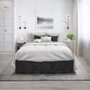 Nestl Pinch Pleat Twin Bed Skirt - 14" Drop, Premium Microfiber Black Bedskirt