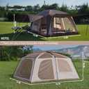 Vidalido 8-10 Person Camping Tent with 3 Door 2 Room Large Family Cabin Tents, Double Layer Waterproof Portable Glamping Tent, Big Tents for Outdoor Picnic Camping Hiking and Family Gathering,  Light Brown 