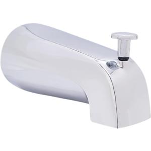 Westbrass E531D-1F-26 5-1/4" Reach Wall Mount Tub Spout with Front Diverter, Polished Chrome