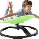 Zhenx Spinning Chair for Autistic Kids, Kids Sensory Swivel Chair, Sensory Spinner Seat for Toddlers with Autism & ADHD Children, Sit and Spin Training Body Coordination (Green)