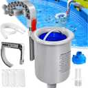 DeeprClean Above Ground Pool Surface Skimmer, Automatic Pool Skimmer for Top of Water, Wall Mount Surface Skimmer with Removable Skimmer Basket, Floating Pool Filter Pool Cleaning Maintenance Kit