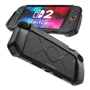 FIWWAT Protective Case for Nintendo Switch 2 (2025), TPU Ergonomic Grip Cover, Soft Anti-Scratch Shell Compatible with Switch 2 - Black