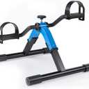 Folding Pedal Exerciser Mini Exercise Bike Under Desk Bike for Arms and Legs Workout, Portable Desk Bike Peddler Machine for Sedentary Officer & Seniors (Blue)