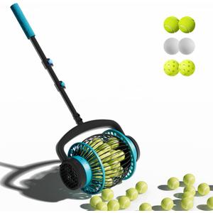 Tennis Ball Collector Roller, No Bending Over Quick Rolling Picker. 2 Ways to get The Ball,Telescopic Tennis Ball Picker for 1.5"-3" Tennis/Golf/, Up to 20+ Tennis Balls
