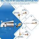 PROOX All Metal Tub Spout with Diverter, 6 Settings Hand held Shower with ON/Off Pause Switch, Bathtub Faucet with Sprayer Chrome