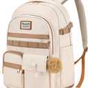 17.3 inch laptop backpack for women, Girls Backpack for School, Cute backpack for girls teens, School bookbag for Girls Teens college Students,school bag mochilas escolares para nias, Bookbag Beige