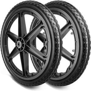 20x1.95" Rim Flat Free Cart Tire Assembly for Rubbermaid Garden Yard Cart, Garden Cart Wheels 20 inch with 5/8" Bearing Replacement for Wheelbarrow, Garden Trailers, Roofing Equipment by AZUNYYDS