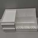 DancesCat Makeup Organizer Countertop, Vanity Organizer with Drawers for Cosmetics, Skincare, Brushes, Perfume, Skincare Organizer for Vanity, Perfume Organizer for Dresser, Bathroom (White&2 Drawers)