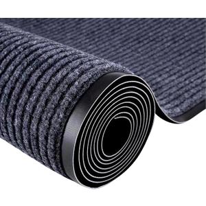 Commercial Runner Rug, 3 x 10 FT Entrance Floor Mat Area Rugs Hallway Carpet with Non-Slip PVC Backing Indoor Outdoor Home Doormat for Office Balcony Corridor Kitchen Garage (Grey)