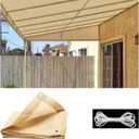 90% Shade Fabric Sun Shade Cloth, 10 x 13' Beige Shade Cloth with Grommets for Garden, Outdoor Patio, Pergola, Deck