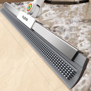 Floor Squeegee for Concrete Floor, Squeegee for Floor with 180 Rotating Head & 63" Long Handle, Garage Squeegee Broom for Epoxy Floor, Pet Hair, Water Removal, Bathroom Tile, Shower Glass, Carpet