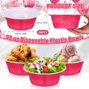 Baderke 50 Pcs Hot Pink Party Cup Bowls, 23 oz Disposable Plastic Bowls for Cold and Hot Food, Snacks, Salads and Desserts for Graduation Party Supplies, Birthday, Holiday Event