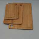 Bamboo Cutting Board for Kitchen  3-Piece Wooden Boards with Juice Grooves, Side Handles, Non-Slip Mats  Perfect for Meat, Veggies Fruit,Cutting Board & Knife Sets  Ideal Kitchen Gift (Carbonized brown)