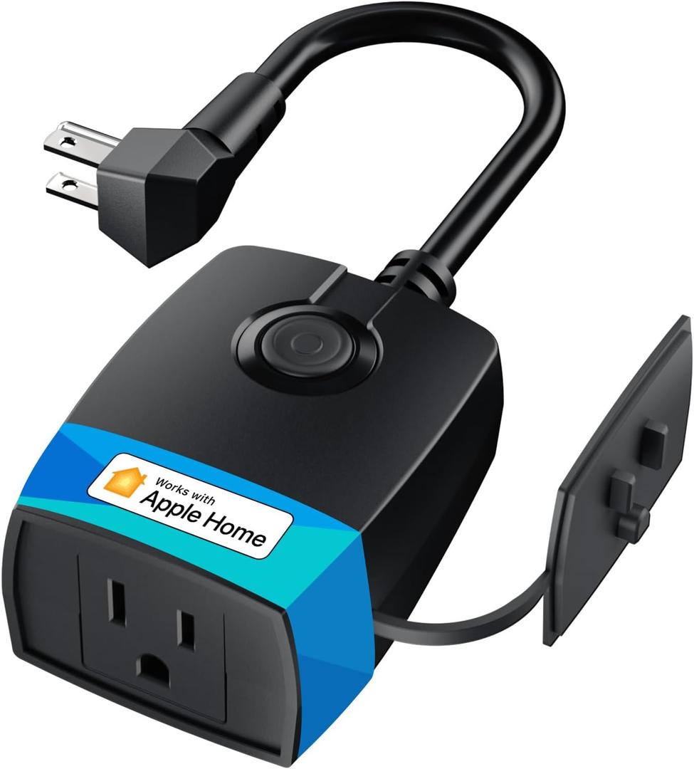 meross Outdoor Dimmer Plug, Smart Outdoor Plug Works with Apple HomeKit, Alexa, Google Home, IP44 Outdoor Dimmer for String Lights Lamps, Patio Lights with Voice & Remote Control, Schedule & Timer