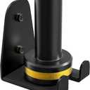 Olympic Barbell Hanger, Garage Gym Bar Wall Rack, Vertical Barbell Mount Rack, Black Powder Coated, Space Saving Commercial or Home Gym Accessory, Holds Under 33mm Bar Size (Black 1Hook)