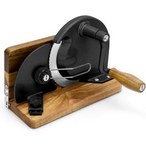 Manual Bread Slicer For Homemade Sourdough Bread,Foldable Manual Bread Slicer Features A Durable Aluminum Alloy Body And Sturdy Solid Wood Base, Suitable For Homemade And Commercial Use