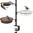 Balcony & Porch Deck Railing Bird Feeder - 3 Tray, Bath Spa, Great for Attracting Wild Bird
