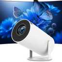 Mini Portable Projector 4K WiFi 6 BT 5.2 Upgraded Portable Projector Full HD Supported for Phone /PC /TV /HDMI /PS5 /Laptop Auto Keystone Home Theater 180° Rotation [Built-in App] White