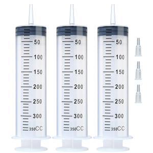 3pcs 350ml Syringes, Extra Large Plastic Syringes for Glue Dispensing, Scientific Labs, Watering, Refilling, Multiple Uses