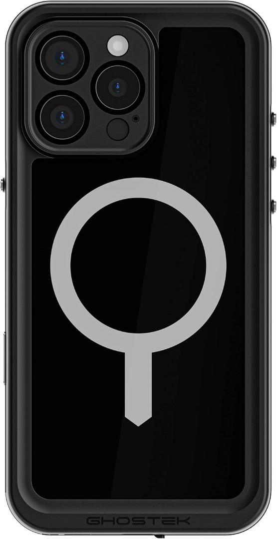 Ghostek Nautical Slim Apple iPhone 16 Pro Max Case Waterproof - Built-in Screen and Camera Lens Protector, Compatible with Apple MagSafe Accessories Designed for iPhone 16 Pro Max (6.9", Black)