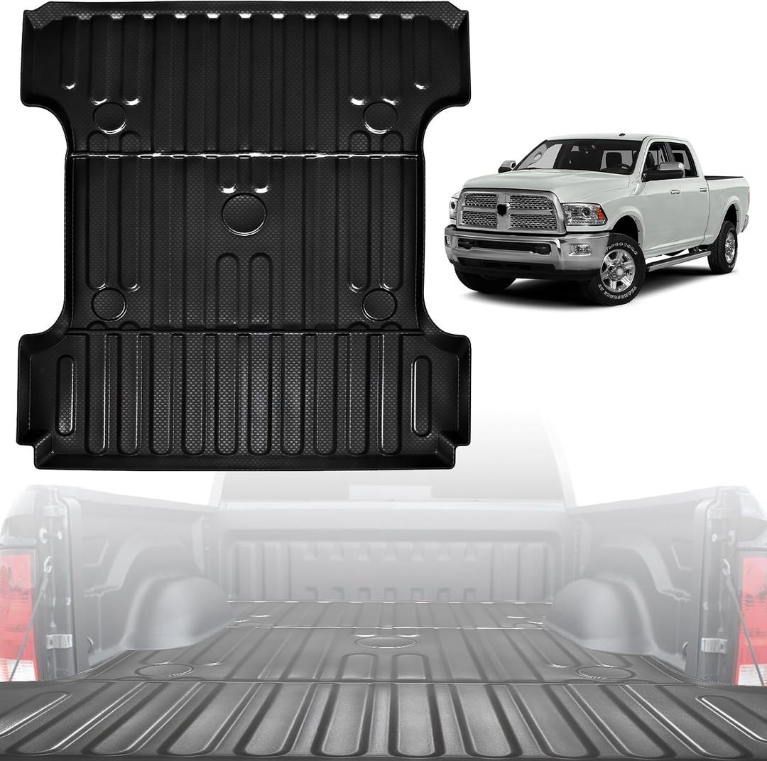 Truck Bed Mat Fit for 2002-2018 Dodge RAM 1500 & 2002-2024 Ram 2500/3500 & 2019-2024 1500 Classic Accessories 6.4FT All Weather Protection TPE Heavy Duty Bed Liners