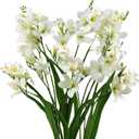 7PCS Artificial Freesia Flowers, Faux Freesia Bouquet for Home Decor, Wedding, Party Floral Arrangements (White)